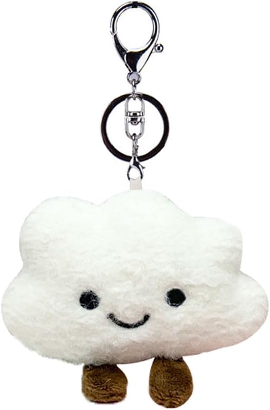 Super Cute Kawaii Smiling Face Happy Cloud Plush Cloud Baby Women Girls Keychain Pendant Metal Key Ring Keychain