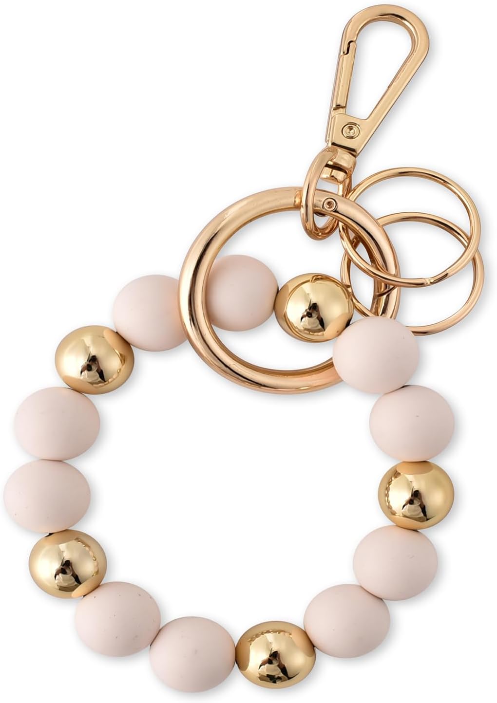 Wristlet Keychain Silicone Beaded Key Ring Bracelet for Women Elastic Bangle Key Chain Holder - Image 2