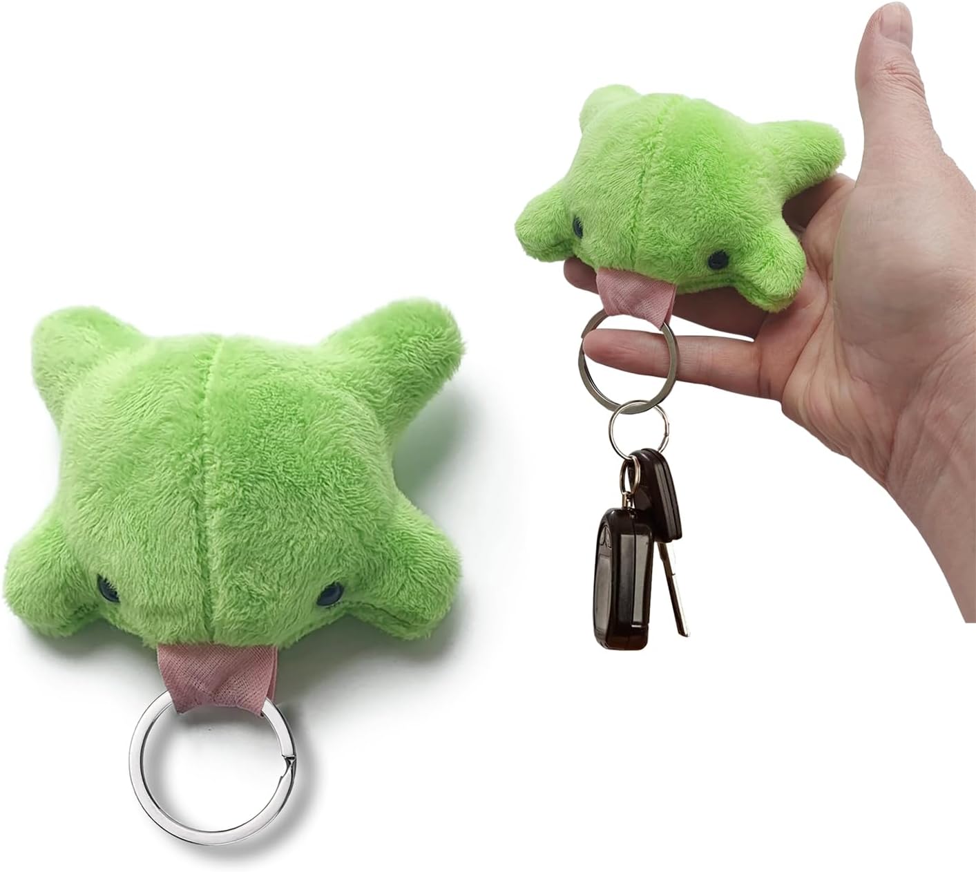 Cute Frog Keychain,Kawaii Frog Plush Keychain,Green Frog Purse Bag Charms Funny Frog Decor Car Keys Gifts