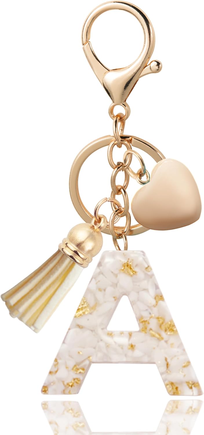 Initial Letter Keychain, Butterfly Keychain Cute Resin, Initial Keychain Backpack Charms, Key chain for Women, Girls