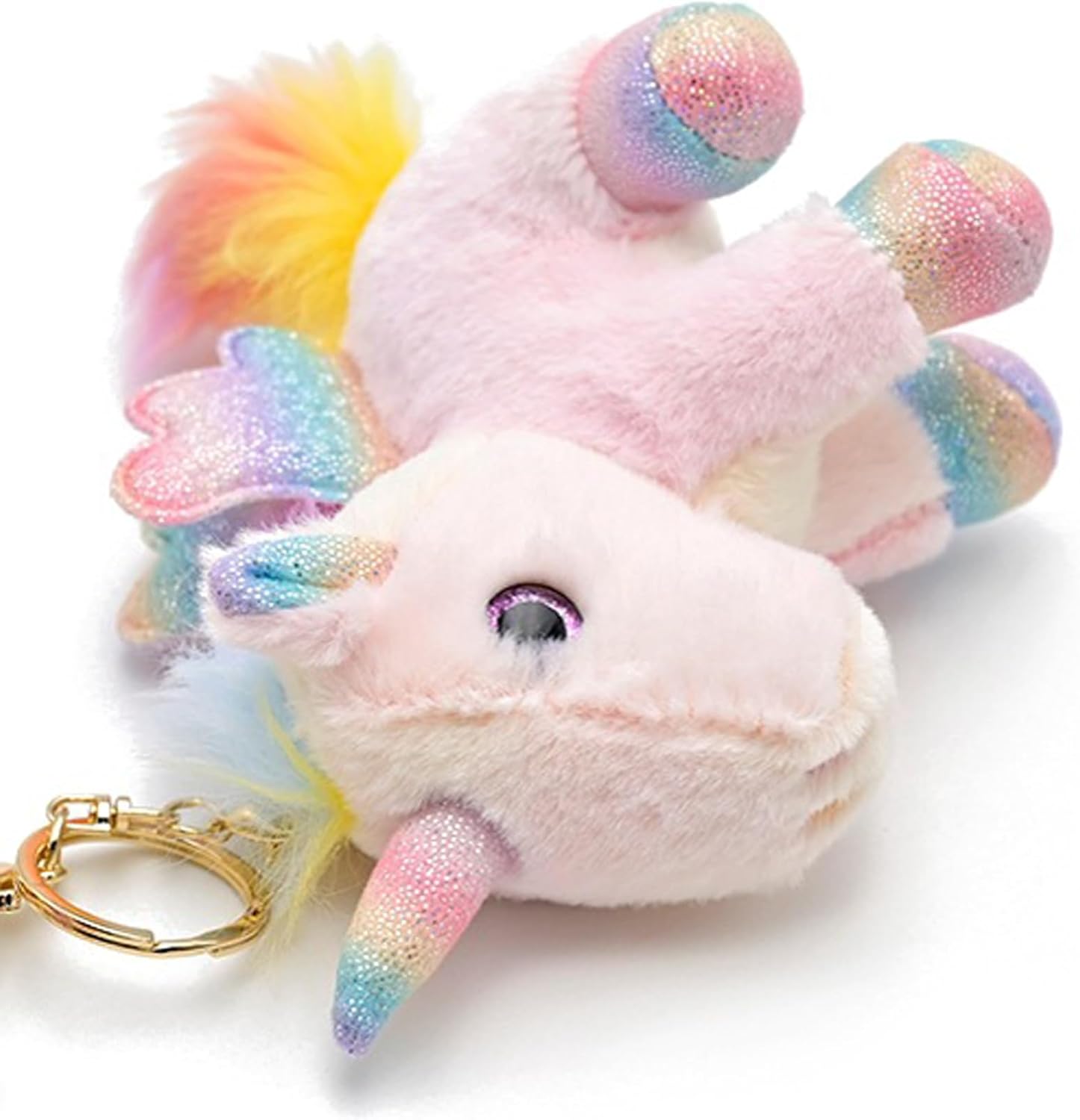 Plush Unicorn Keychain Stuffed Animals Key Chains Backpack Ornaments Pendant Key Ring Pink - Image 2