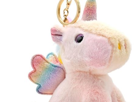 Plush Unicorn Keychain Stuffed Animals Key Chains Backpack Ornaments Pendant Key Ring Pink