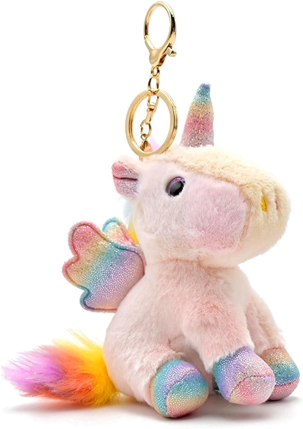 Plush Unicorn Keychain Stuffed Animals Key Chains Backpack Ornaments Pendant Key Ring Pink