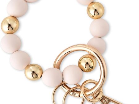 Wristlet Keychain Silicone Beaded Key Ring Bracelet for Women Elastic Bangle Key Chain Holder