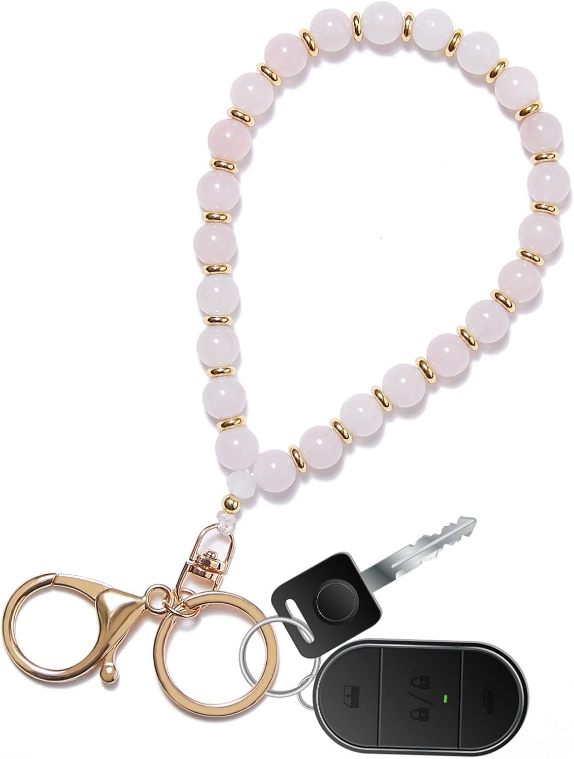 Beaded Keychain Wristlet 14k Gold Wrist Keychain Bracelet Cute Keychain Accessories Car Key Chain Bracelet for Women