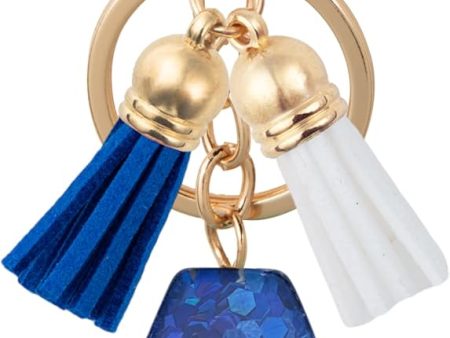 Initial Letter Keychain Cute Resin with 2 PU Tassel, Letter Keychain for Backpack Charms, Initial Keychains for Women