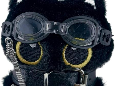 Black Cat Keychain with 3 Accessories – Soft Plush, Backpacks Keychain Pet Lovers (Glasses, Scarf, Guitar)