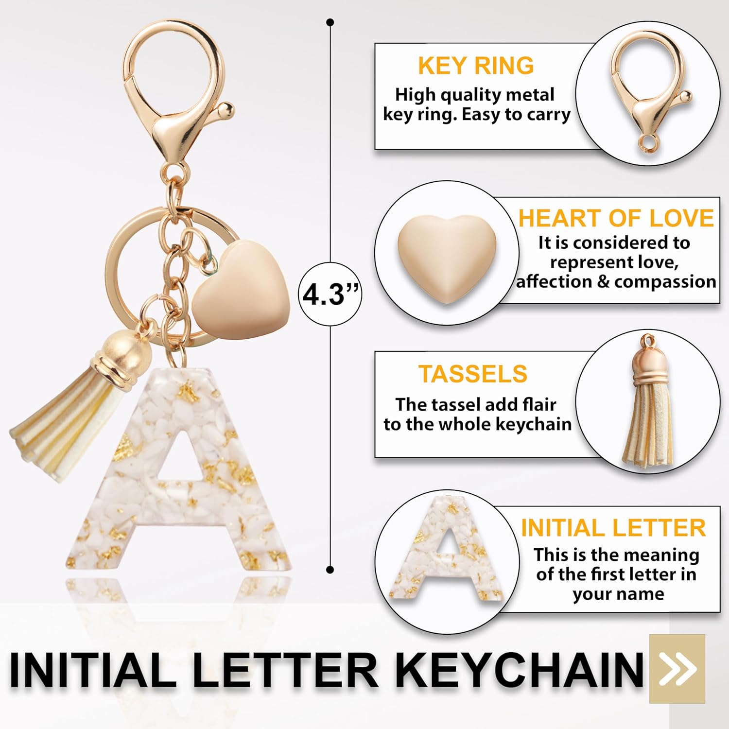 Initial Letter Keychain, Butterfly Keychain Cute Resin, Initial Keychain Backpack Charms, Key chain for Women, Girls - Image 2